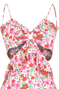 TRENDYOLMİLLA beachwear flower patterned Weaving Cut Out Mini Dress - Image 7