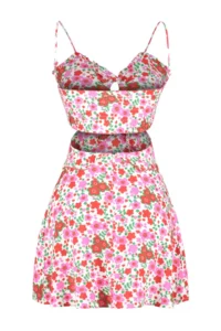 TRENDYOLMİLLA beachwear flower patterned Weaving Cut Out Mini Dress - Image 8