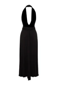 TRENDYOLMİLLA Black Knitting Binding Detailed Maxi Beach Dress - Image 8