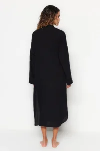 TRENDYOLMİLLA beachwear Black Weaving slit Midi Dress - Image 5