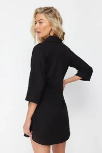 TRENDYOLMİLLA beachwear Black Weaving Mini Dress - Image 5