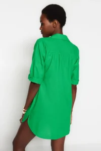 TRENDYOLMİLLA Light Green Weaving Beach Mini Dress - Image 5
