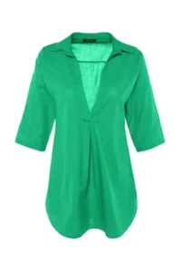 TRENDYOLMİLLA Light Green Weaving Beach Mini Dress - Image 6