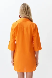 TRENDYOLMİLLA Orange Weaving Beach Mini Dress - Image 5