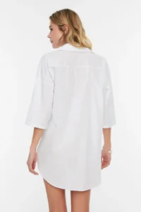 TRENDYOLMİLLA White Weaving Beach Mini Dress - Image 5