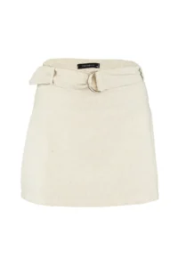 TRENDYOLMiLLA beachwear Beige Weaving Arched Super High Waist Mini Shorts & Bermuda - Image 7