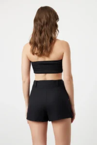 TRENDYOLMiLLA Black Weaving Arched Beach Mini Super High Waist Shorts & Bermuda - Image 6