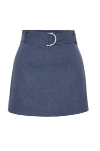 TRENDYOLMiLLA Mavi Weaving Arched Beach Mini Super High Waist Shorts & Bermuda - Image 7