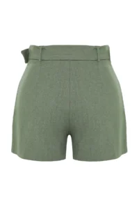 TRENDYOLMiLLA Khaki Weaving Arched Beach Mini Super High Waist Shorts & Bermuda - Image 9