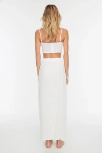 TRENDYOLMiLLA beachwear Ecru Weaving slit Maxi Skirt - Image 5
