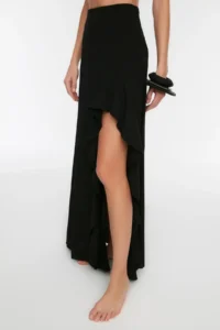 TRENDYOLMiLLA Black Weaving with flywheel Maxi Beach Skirt - Image 5