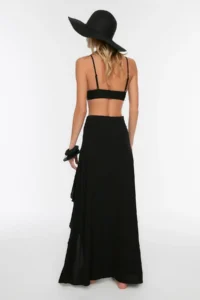 TRENDYOLMiLLA Black Weaving with flywheel Maxi Beach Skirt - Image 6