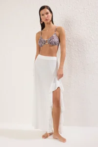 TRENDYOLMiLLA Ecru Weaving with flywheel Maxi Beach Skirt - Image 2