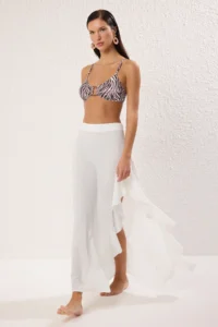 TRENDYOLMiLLA Ecru Weaving with flywheel Maxi Beach Skirt - Image 3