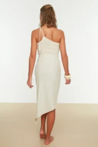 TRENDYOLMiLLA beachwear Beige Weaving Tassel Midi Skirt - Image 4