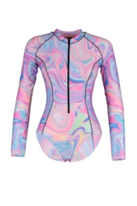 TRENDYOLMİLLA Abstract Patterned Zippered Surfer Covered Regular Swimsuit - Image 5
