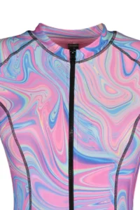TRENDYOLMİLLA Abstract Patterned Zippered Surfer Covered Regular Swimsuit - Image 6