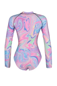TRENDYOLMİLLA Abstract Patterned Zippered Surfer Covered Regular Swimsuit - Image 7