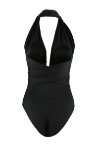 TRENDYOLMİLLA Black Drapeli Deep V-neck Covered hipster Swimsuit - Image 5
