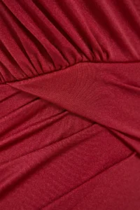 TRENDYOLMİLLA Burgundy Drapeli Deep V-neck Covered Regular Swimsuit - Image 7