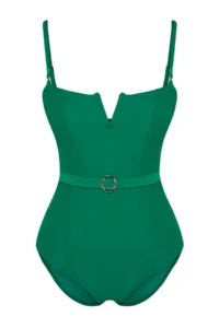 TRENDYOLMİLLA Emerald Green Arched Strapless Covered hipster Swimsuit - Image 6