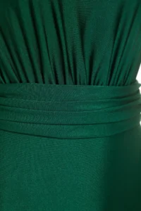 TRENDYOLMİLLA Emerald Green Draped One Shoulder Covered Regular Swimsuit - Image 7