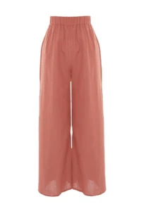 TRENDYOLMİLLA beachwear Cinnamon Weaving slit High Waist Pants - Image 6