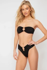 TRENDYOLMİLLA Black with accessories Regular High Waist Bikini Bottom - Image 2