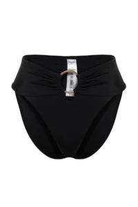 TRENDYOLMİLLA Black with accessories Regular High Waist Bikini Bottom - Image 5