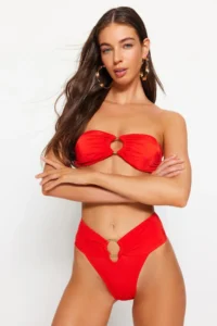 TRENDYOLMİLLA Dark Rejection with accessories Regular High Waist Bikini Bottom
