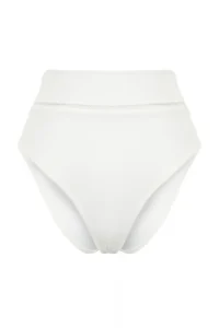 TRENDYOLMİLLA Ecru striped Regular Super High Waist Bikini Bottom - Image 9