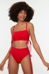TRENDYOLMİLLA Rejection Piped Regular High Waist Bikini Bottom - Image 2