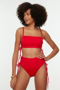 TRENDYOLMİLLA Rejection Piped Regular High Waist Bikini Bottom - Image 4
