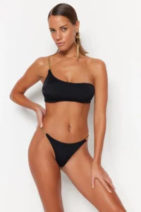 TRENDYOLMİLLA Black with accessories brazilian Regular Waist Bikini Bottom - Image 4