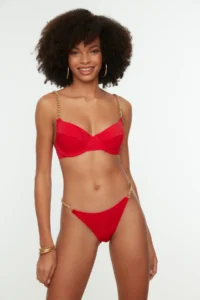 TRENDYOLMİLLA Rejection Zincir with accessories High Leg brazilian Bikini Bottom - Image 2