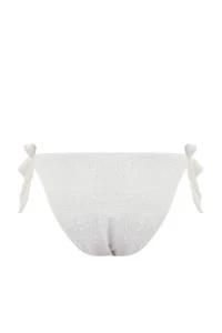 TRENDYOLMİLLA Ecru Gingham textured Frilly Regular Regular Waist Bikini Bottom - Image 2