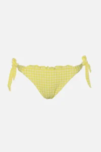 TRENDYOLMİLLA Yellow Gingham textured Frilly Regular Regular Waist Bikini Bottom - Image 7