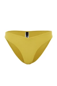 TRENDYOLMİLLA Oil Green V Cut textured Normal Hem Bikini Bottom - Image 6