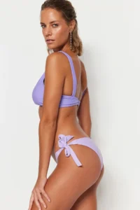 TRENDYOLMİLLA Lilac tied up Normal Hem Bikini Bottom - Image 2
