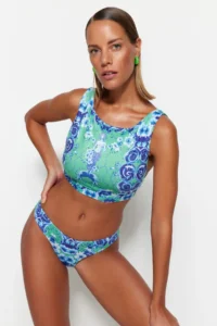 TRENDYOLMİLLA Ethnic Patterned Normal Hem Bikini Bottom - Image 2