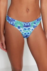 TRENDYOLMİLLA Ethnic Patterned Normal Hem Bikini Bottom - Image 4