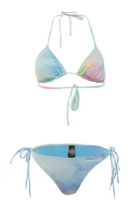 TRENDYOLMİLLA Batik Patterned Triangle Covered Regular Low Waist Bikini Set - Image 6