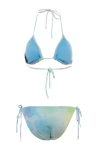 TRENDYOLMİLLA Batik Patterned Triangle Covered Regular Low Waist Bikini Set - Image 8