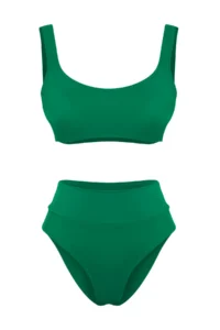 TRENDYOLMİLLA Green bralette Covered Regular High Waist Bikini Set - Image 5