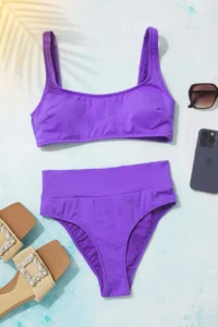 TRENDYOLMİLLA Purple bralette High Waist Regular Basic Bikini Set - Image 2