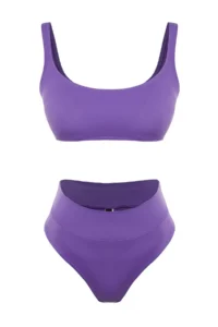 TRENDYOLMİLLA Purple bralette High Waist Regular Basic Bikini Set - Image 8