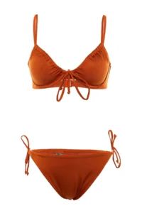 TRENDYOLMİLLA Brown tunnelled balconette Covered brazilian Low Waist Bikini Set - Image 4