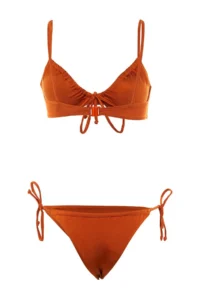 TRENDYOLMİLLA Brown tunnelled balconette Covered brazilian Low Waist Bikini Set - Image 6