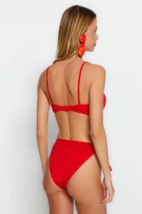 TRENDYOLMİLLA Dark Rejection tunnelled balconette Covered brazilian Low Waist Bikini Set - Image 5