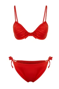 TRENDYOLMİLLA Dark Rejection tunnelled balconette Covered brazilian Low Waist Bikini Set - Image 6